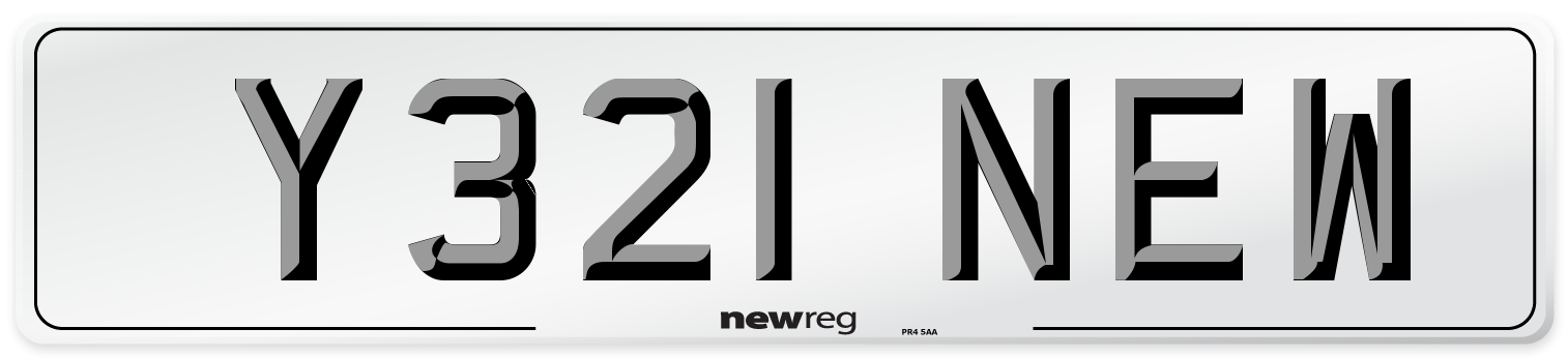 Y321 NEW Number Plate from New Reg